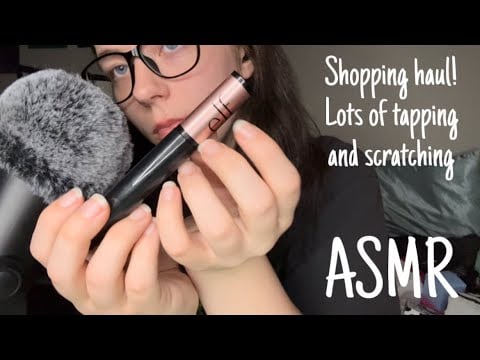 ASMR Shopping haul: tapping and scratching on plastic, glass, and cardboard