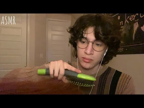 ASMR Brushing Your Hair 💤 (Whispering + Hair Brushing)