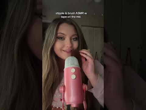 tape on the mic 🥰 SO TINGLY!!! stipple & brush #asmr #stipple #micbrushing #fyp #explore