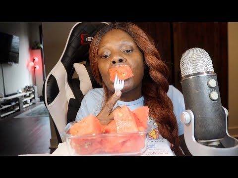 Fresh Juicy Sweet Watermelon ASMR Eating Sounds