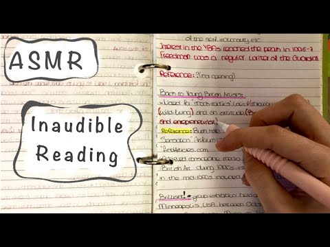 ASMR - Inaudible Whispered Reading of my Handwritten notes - Tracing   Page Flipping