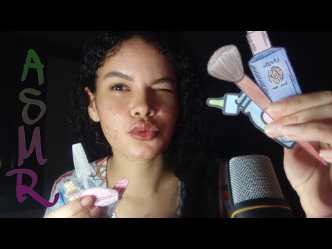 ASMR- TE MAQUIANDO COM PRODUTOS ESPECIAIS🥺✨(MAQUIAGEM DE PAPEL)💄