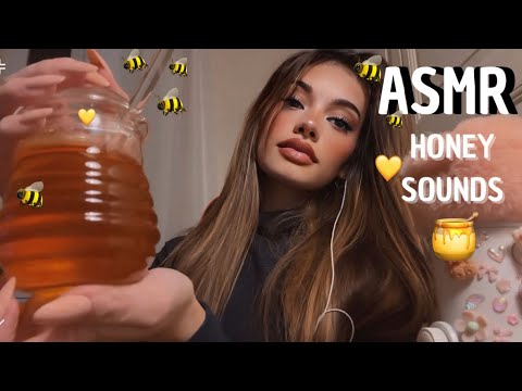 ASMR | Honey sounds (honey mukbang, honey eating, mouth sounds, honey spoons) comiendo miel 🍯🐝