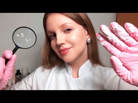 АСМР Косметолог. Скрабирование и Массаж Лица с Кремом • ASMR Face Scrubbing and Massage