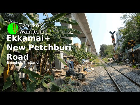 #ASMR #Bangkokwandering [ 4K ] WalkingTour Ekkamai+New Petchburi road, Thailand