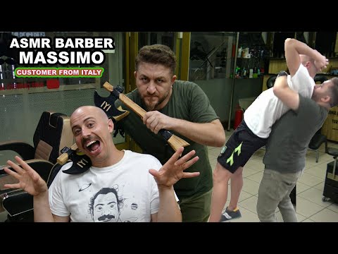 (ASMR BARBER MASSIMO) LOUD CRACK 💈 toksen, head, face, ax, foot, leg, arm, palm, ear, neck massage