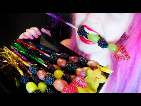 ASMR: Crunchy Fruit Rockets & Sparkling Drink ~ Relaxing Eating Sounds [No Talking | Vegan] 😻