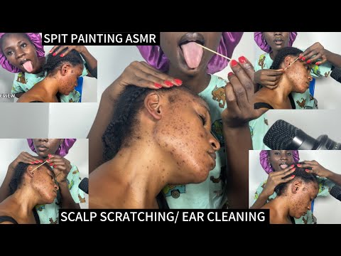 ASMR Ear Cleaning, Face Picking, Spit Painting, Back & Head Scratching for Deep Tingles tapping