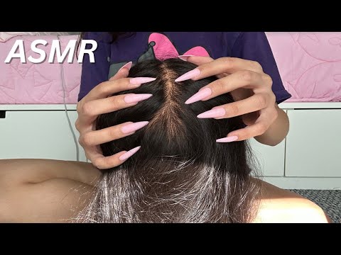 ASMR SCALP SCRATCHING WITH LONG NAILS *CRISPY TINGLES*