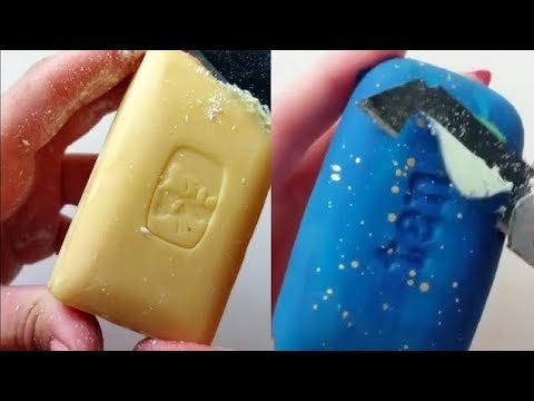 Dry Soap carving ASMR\ relaxing sounds\ No talking. Satisfying ASMR video\ Cutting soap
