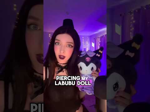 ASMR piercing my Labubu ♡ #asmr #shorts #comedy