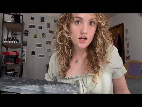 bestie gives you encouragement ASMR grwm (help me finish my LAST assignment! + yummy typing sounds)