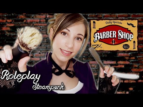 ASMR BARBER SHOP . Steampunk Roleplay . Música ambiental años 20 . Sonidos de barbería para tí