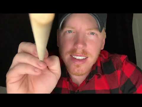 ASMR Brushing with a stick and personal attention
