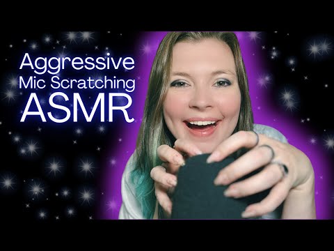 ASMR Fast and Aggressive Mic Scratching With Long Nails and Rings | Bare, Foam and Fluffy Mic Cover
