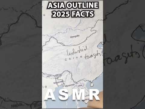Tracing ASIA Map Outline With 2025 Facts for Each Country | #asmrfacts ...