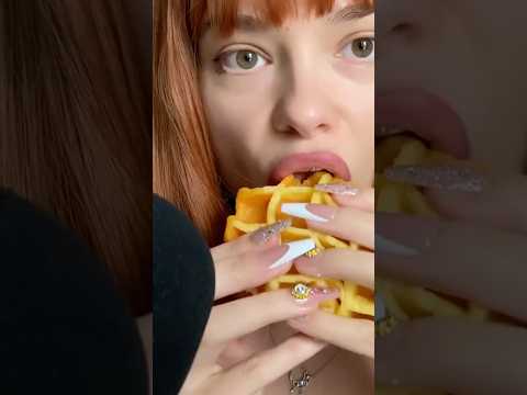 Asmr - squishy waffle | fake waffle eating sounds #asmr #asmrfood #mouthsounds