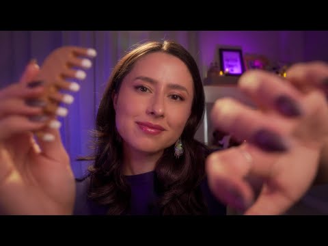 ASMR Deep Relaxation Tonight 🌙 Wooden Comb Brushing, Face Scratching & Hypnotic Hand Movements