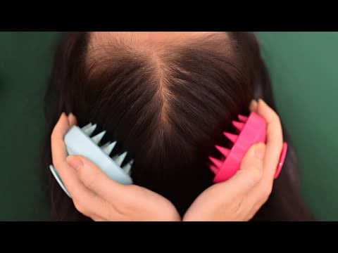 ASMR Head Massage Using Shampoo Brush Make You Feel Relieve Headache, Stress