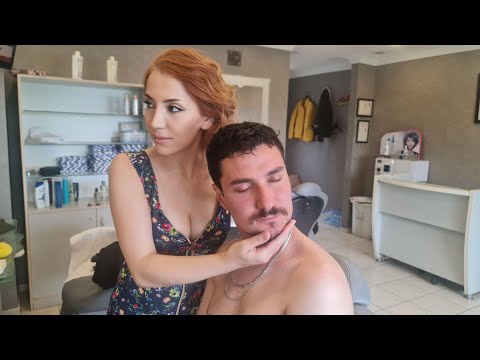 💈LADY BARBER SILA WILL PUT YOU TO SLEEP | ASMR RELAXATION w/ SOAPY MASSAGE & WASH & BACK RUBBING