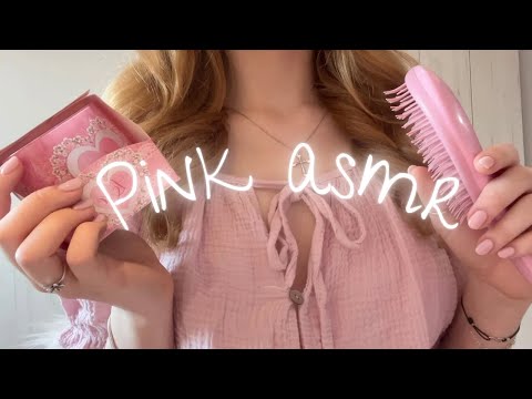 ASMR pink triggers 🌸🤍 Tapping and scratching