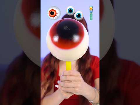 ASMR Giant Gummy Eyeball Lollipop Candy #shorts