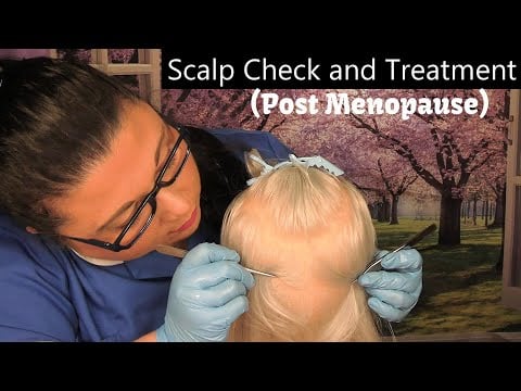 ASMR Scalp Check and Treatment for Post Menopause (Tweezers, Scalp Massage, Whispering) Medical RP
