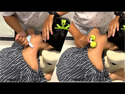 ASMR Relaxing Neck Shoulder and Back Massage with Tools - Massage on point