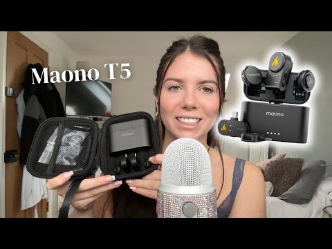 ASMR | Unbox my new wireless Maono T5 Microphone 🎤