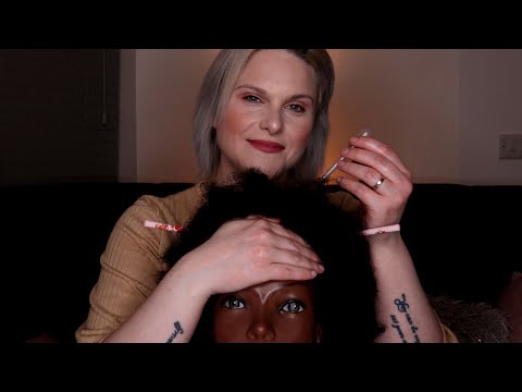 A SLEEPY Stress Relieving ASMR Scalp & Face Massage: Afro Hair Play