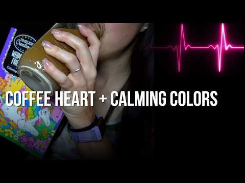 My Heart Reacts To Coffee & Calming Coloring | Female Heartbeat ASMR