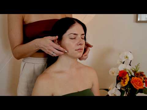ASMR ✨🤍 Soft & Tingly Hair Play, Face, Neck & Chest Scratches, Hair Brushing, Massage (Whisper)