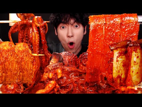ASMR SPICY SEAFOOD 매운 해물찜 먹방 *중국당면, 낙지, 팽이버섯, 전복,게 MUSHROOM, OCTOPUS MUKBANG