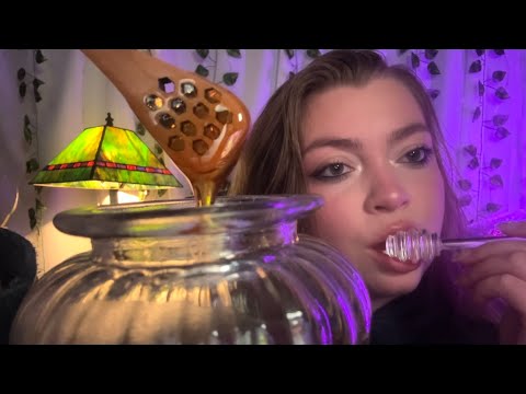 ASMR Honey Spoons with Extra Mouth Sounds for Sleep🍯💤 