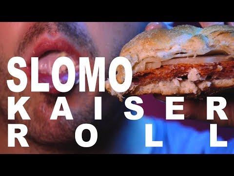 SLOMO ASMR PEPPERONI PROSCIUTTO KAISER ROLL SANDWICH 먹방