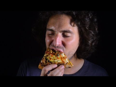 ASMR Eating Spicy Sausage Arugula Honey Pizza  피자 먹방