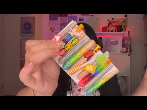 ASMR *100% TINGLES* nail sticker triggers + XXL nail application 💅😴 (nail stickers + hair roller)