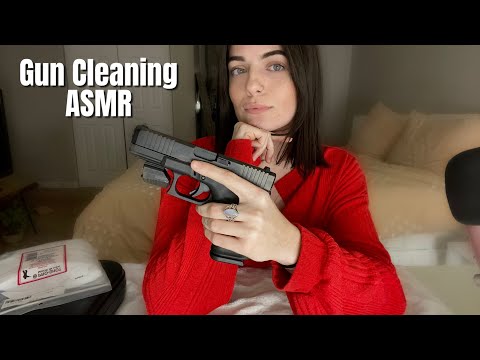 ASMR | gun cleaning, tapping sounds, clean my gun with me | ASMRbyJ