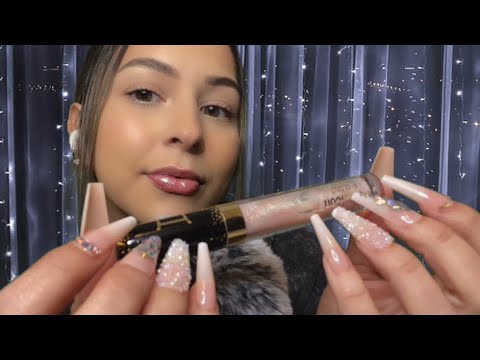 ASMR tingly lipgloss application + tapping and mouth soundzzz 💤