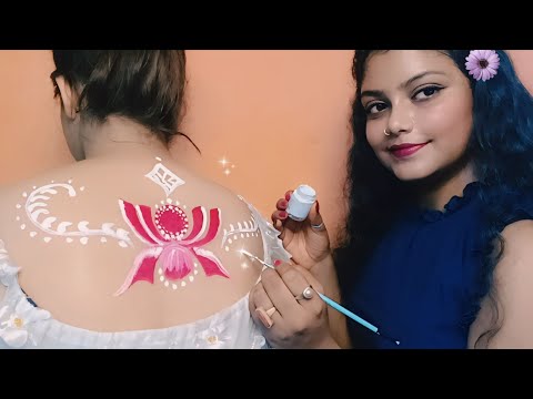 ASMR | Doing My Sister Relaxaing Back Painting | 🎨✨