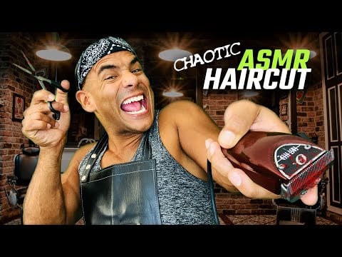 CHAOTIC yet Relaxing ASMR HAIRCUT