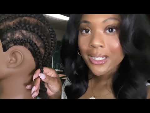 ASMR GIRL WITH NO BOUNDARIES Takes Your Braids Out In The Back Of Class | Hairplay + Hair Sounds