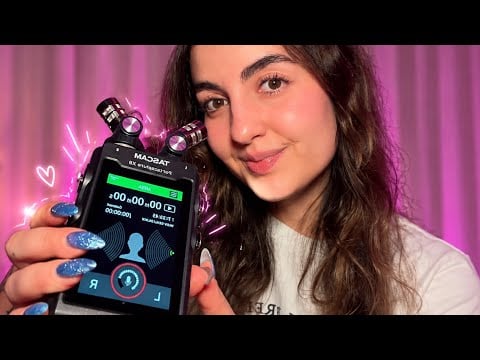 ASMR para DORMIR Probando mi NUEVA TASCAM (Mouth Sounds, Besitos, Tapping) 💤 😴 