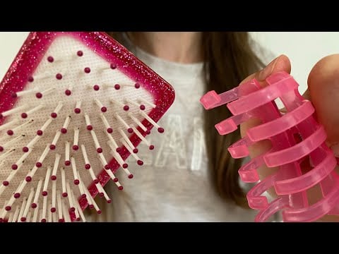ASMR styling your hair! Hair brushing, hair straightening, blow drying, putting your hair up