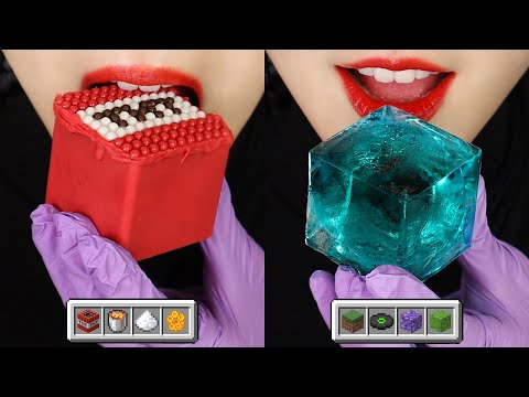 MINECRAFT FOOD IN REAL LIFE, ICE ASMR, SUGAR FONDANT TANGHULU EATING SOUND ASMR 💿