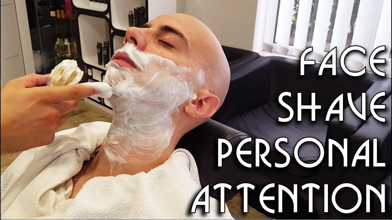 💈 Old school Barber - Face Shave - ASMR no talking - Personal Attention Video