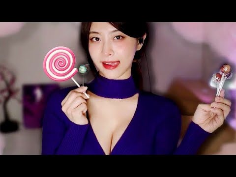 ASMR l Galaxy Candy Eating & Whispering😖🍭 (행성 사탕 소리, 캔디 이팅 l 飴の音)