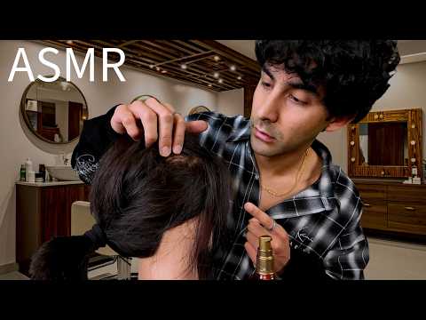 [ASMR] Scalp examination, application of hair oil, and massaging your hair (Roleplay)