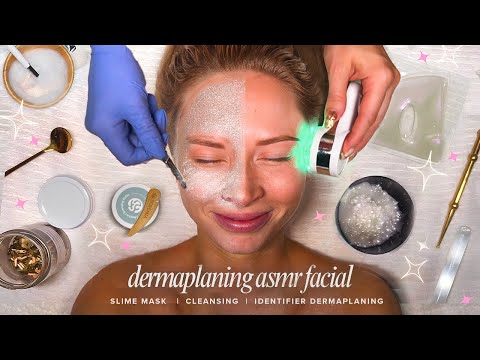 ASMR Facial | Selenite Wands | Hair Identifier Spray | Dermaplaning Hydrafacial | Slime Pearl Mask