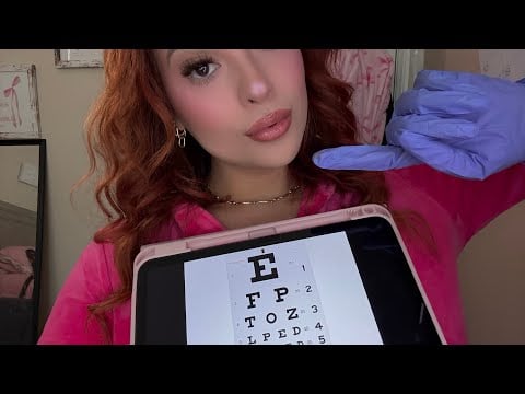 ASMR: Eye Exam Roleplay 🔍👀 (gloves, air puff test, lens perfecting) 